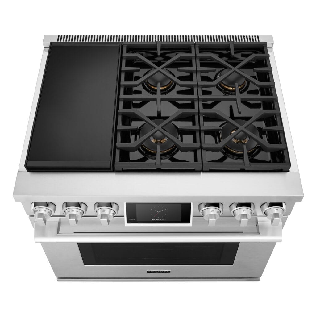 36 Dual-Fuel Pro Range with Steam-Assist Oven and Griddle