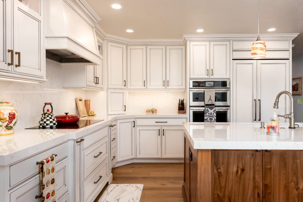 custom kitchen with traditional and rustic style cabinetry